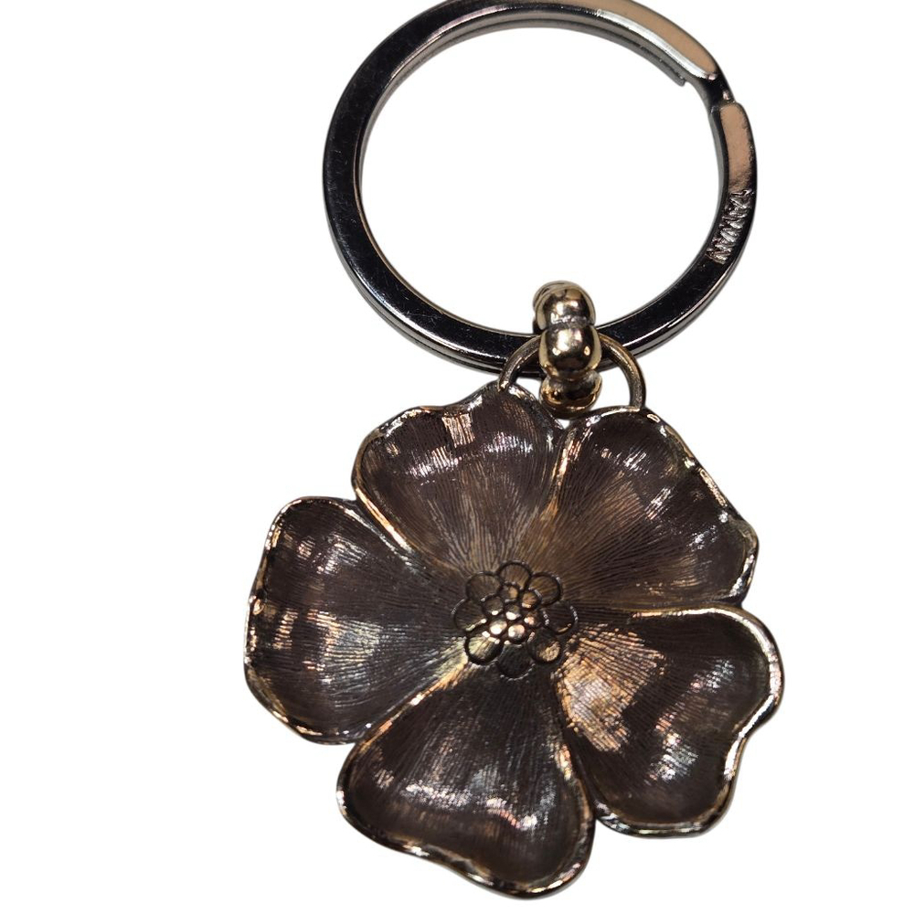 Brighton Key Chain Botanical Flower Key Fob Keychain Silvertone Goldtone Floral - Picture 4 of 7